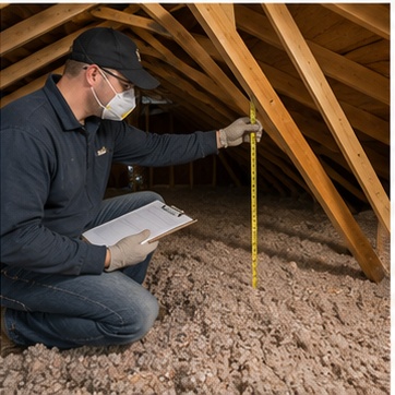 Batt insulation installed in a garage wall during construction