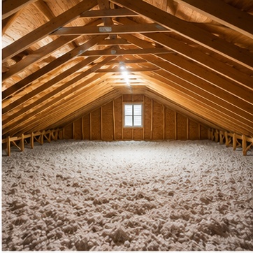 Loading equipment for an attic insulation job